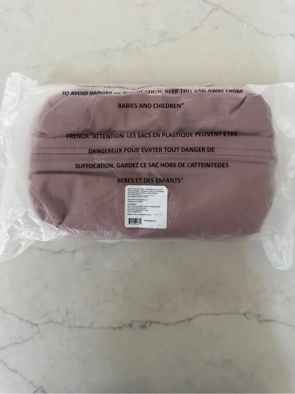 RARE BEAUTY PUFFY TOILETRY BEAUTY BAG